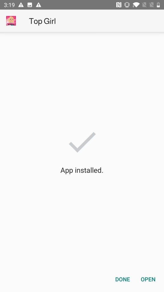 Top Girl APK installed