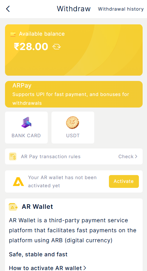 IN999 APK withdraw