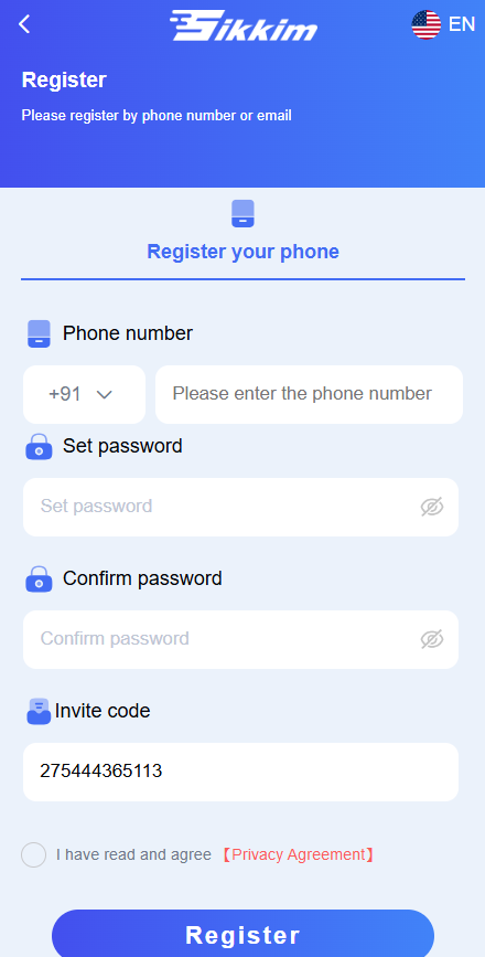 Sikkim Game APK registration