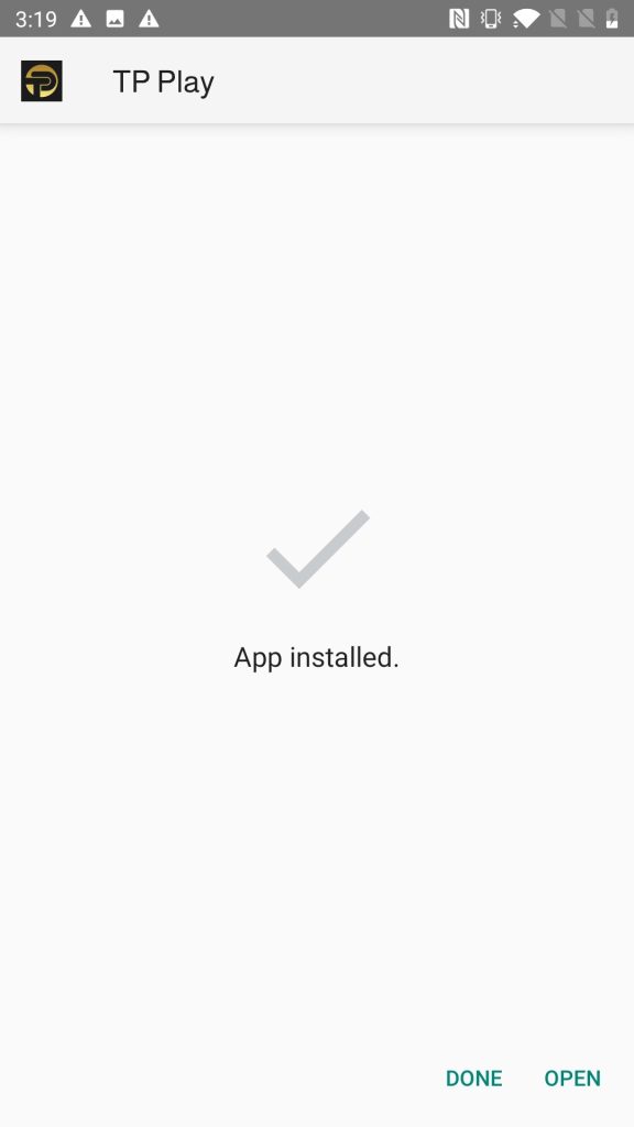 TP Play APK installed