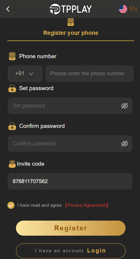 TP Play APK registration