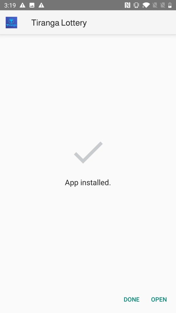 Tiranga Lottery APK installed