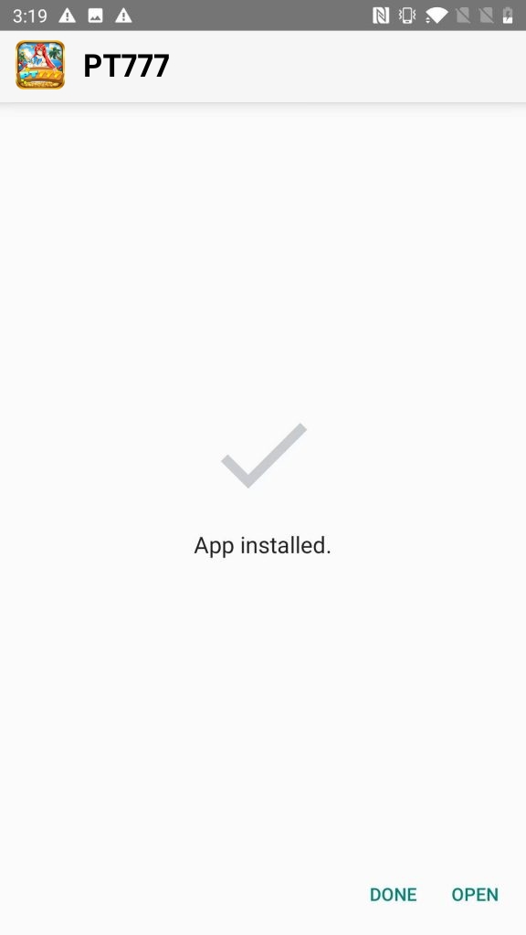 PT777  App Installed
 