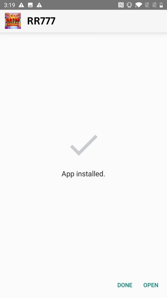 RR777 App Installed