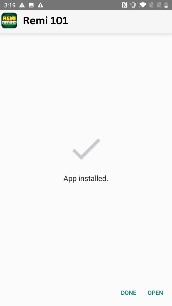 Remi 101 App Installed