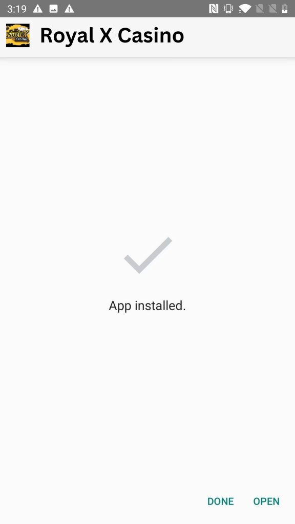 Royal X Casino App Installed