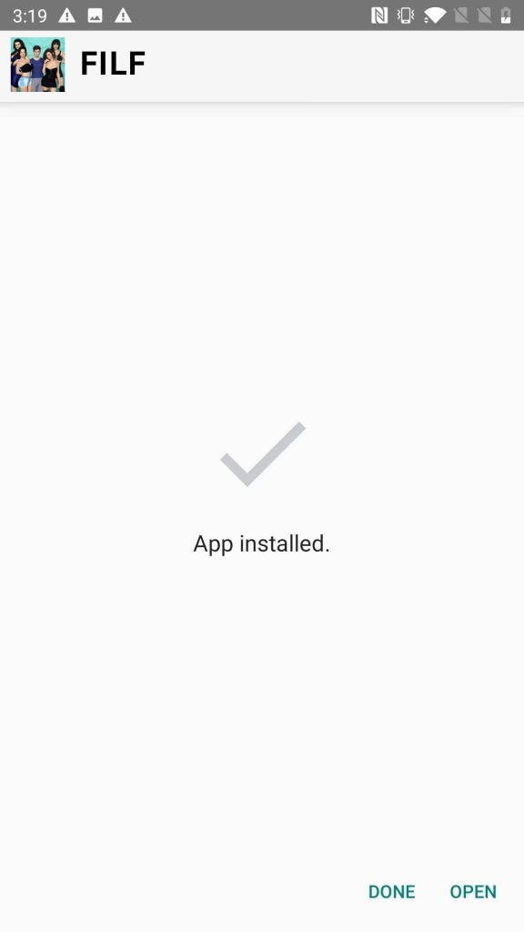 FILF App Installed