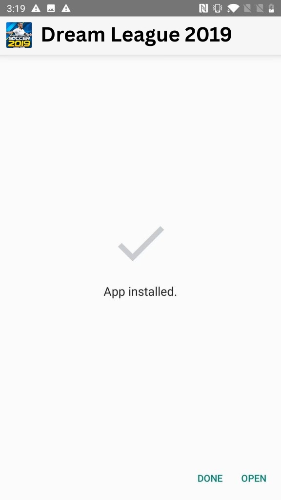 Dream League 2019 App Installed