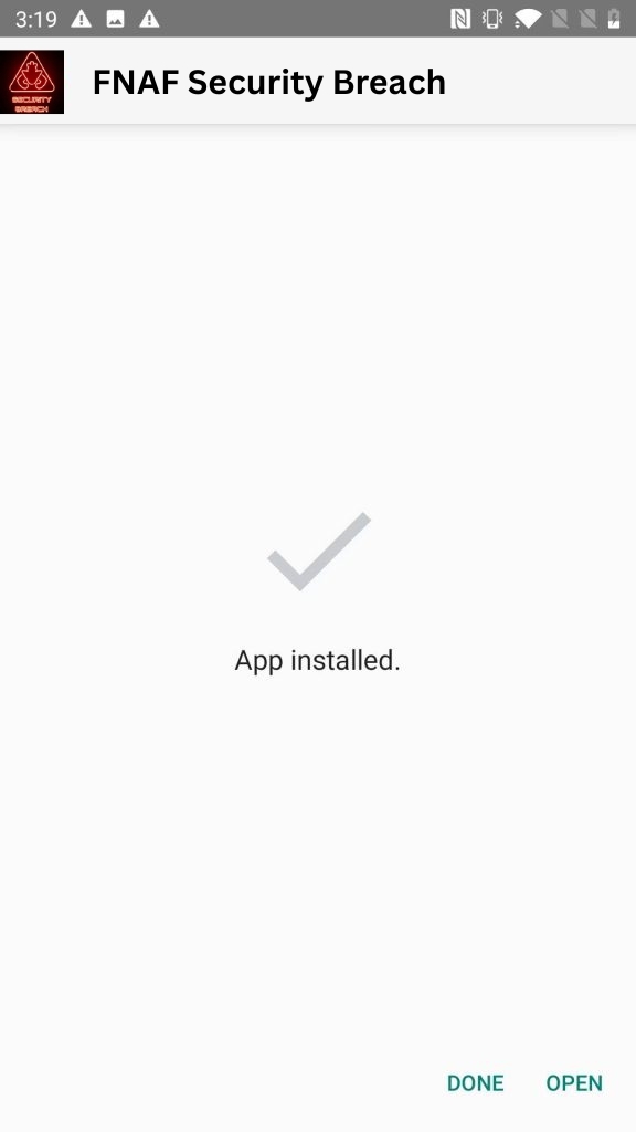 FNAF Security Breach App Installed