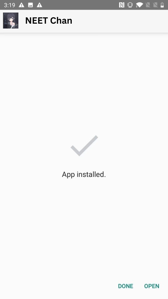 NEET Chan App Installed