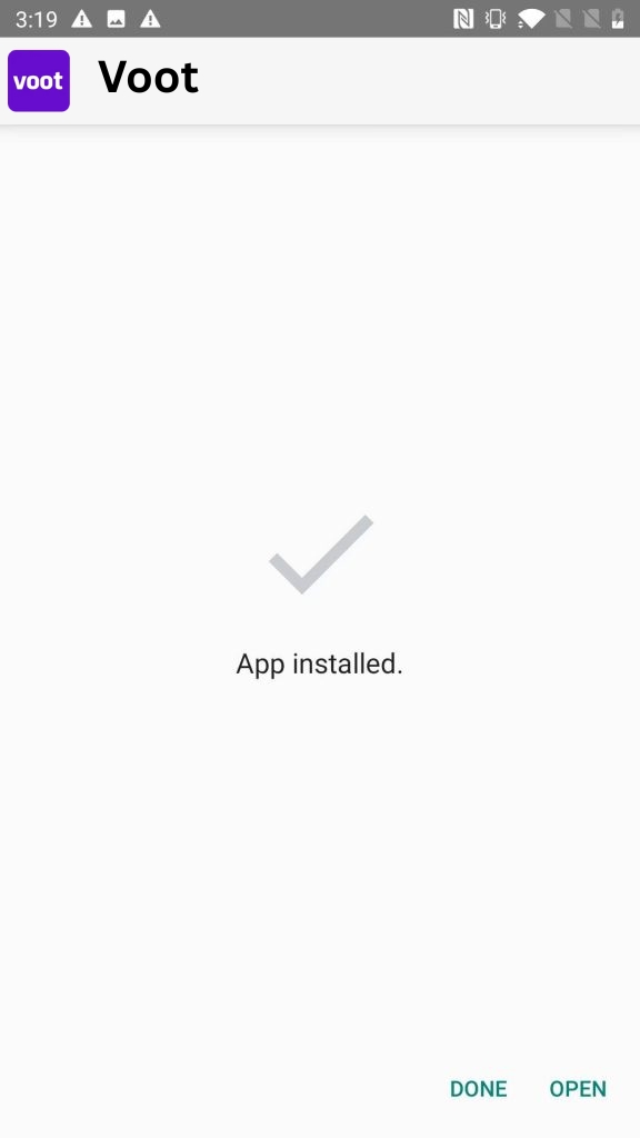 Voot  App Installed