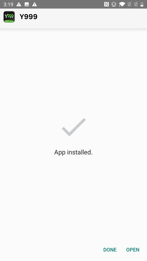 Y999 App Installed