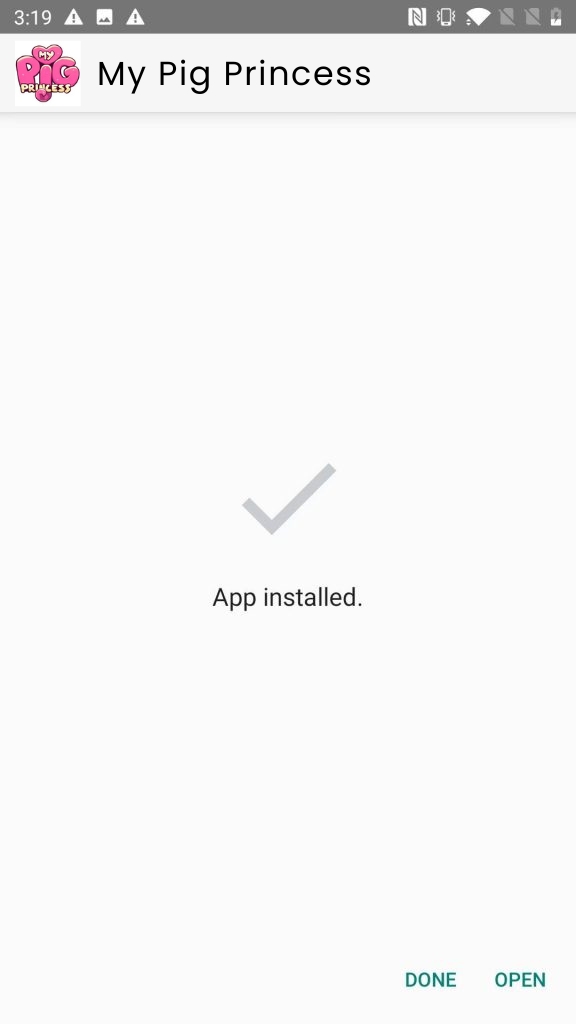 My Pig Princess App Installed