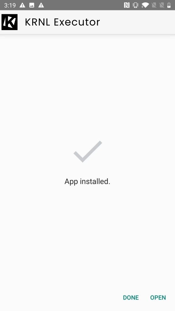 KRNL Executor App Installed