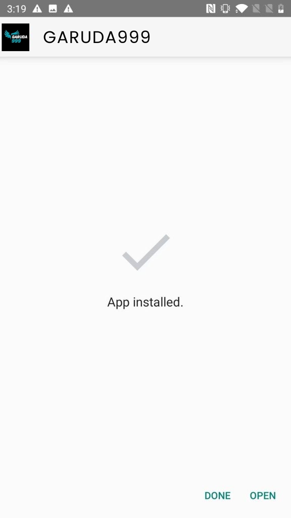 GARUDA999 App Installed