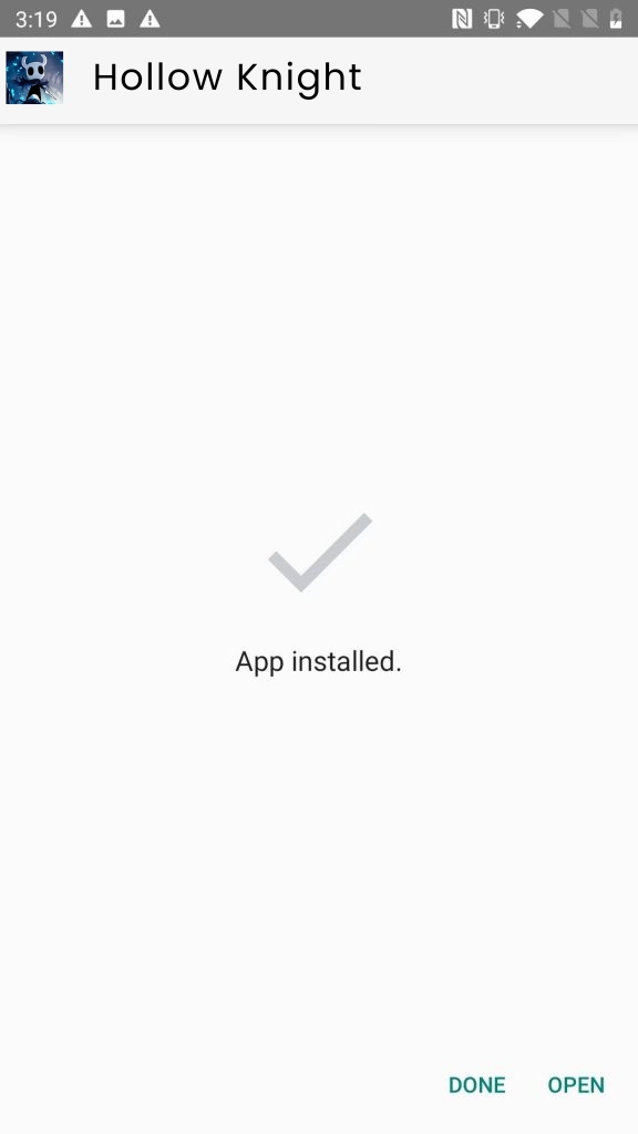 Hollow Knight App Installed