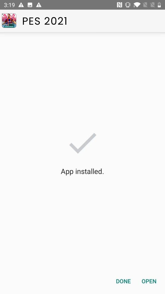 PES 2021 App Installed